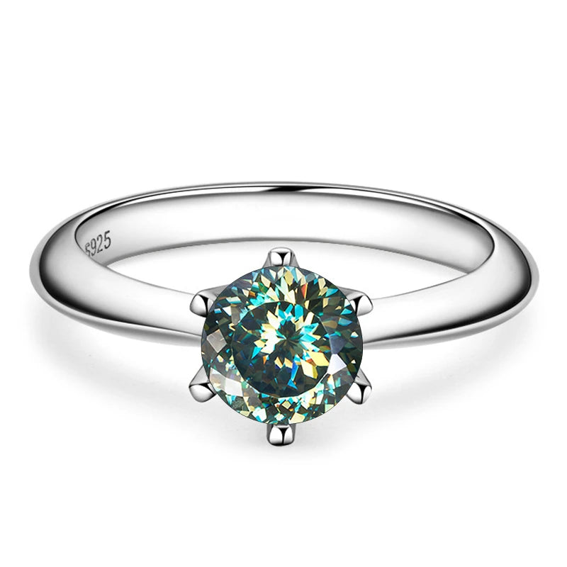 Butterflykiss Ring – 925 Sterling Silber, Moissanit 1 CT, 100-Facetten-Schliff