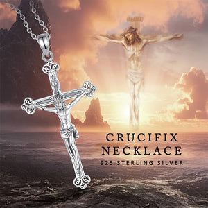 Crucifix Cross Pendant – Jesus Amulet 925 Sterling Silver