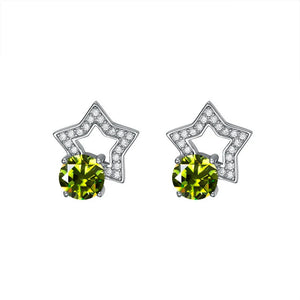 Stern Ohrstecker | 925 Sterling Silber | Moissanit Rundschliff | 1 Karat