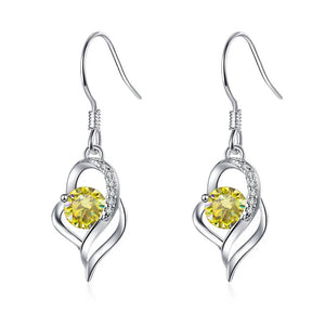 Tropfen Hängeohrringe | 925 Sterling Silber | Moissanit | 0,5 Karat | Multicolor | GRA