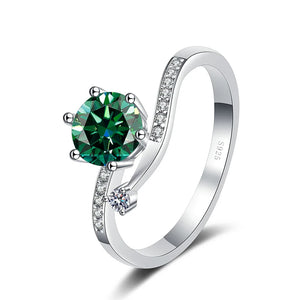 Lay Ring – 925 Sterling Silber, Moissanit 0,5–2 CT