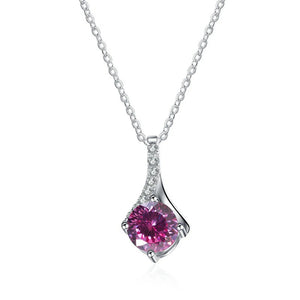 Runder Moissanit Anhänger | 925 Sterling Silber | 1 Karat | D-Farbe