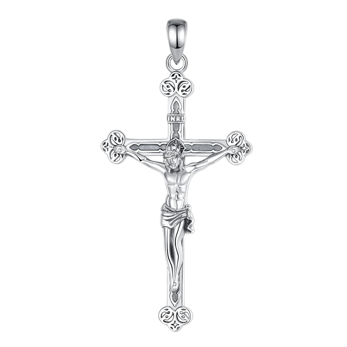 Crucifix Cross Pendant – Jesus Amulet 925 Sterling Silver