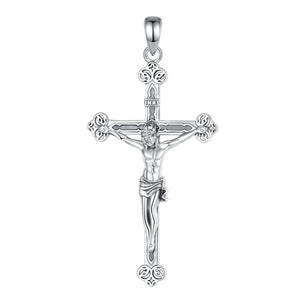 Crucifix Cross Pendant – Jesus Amulet 925 Sterling Silver