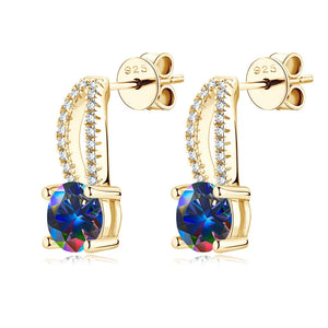 Wassertropfen Ohrringe | 925 Sterling Silber | Moissanit | 1 Karat | Multicolor