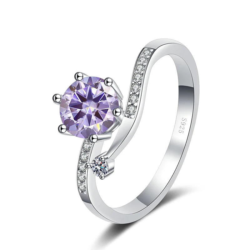 Lay Ring – 925 Sterling Silber, Moissanit 0,5–2 CT