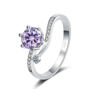 Lay Ring – 925 Sterling Silber, Moissanit 0,5–2 CT